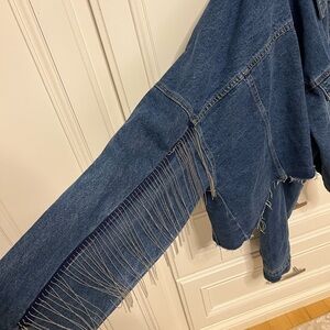 ALTARD STATE rhinestone fringe jean jacket SIZE S/M